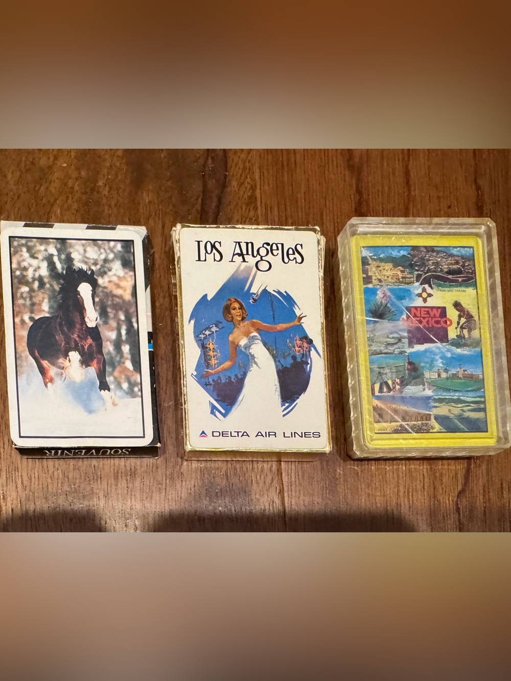3 Complete Vintage Decks of Cards, Horses, LA/Delta Airlines and New Mexico